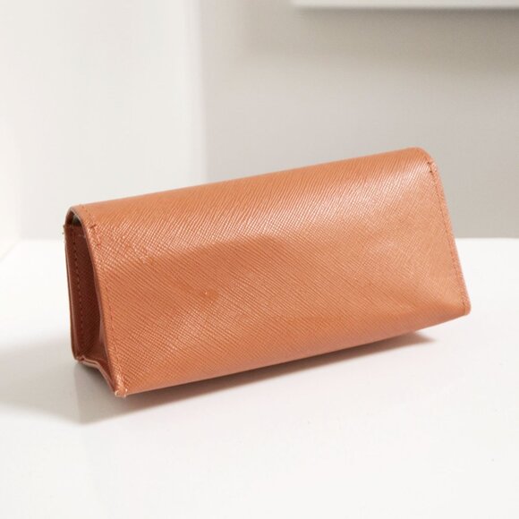 Unisex Tory Burch Cognac Brown Eyeglass Case - Picture 2 of 7